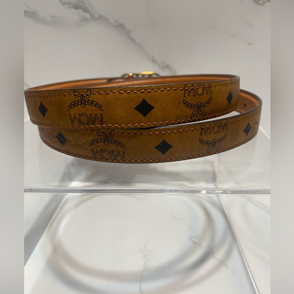 MCM Cognac - Womens Reversible Belt - Picture 3 of 9